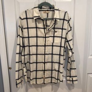 Men’s lightweight blue/white checkered flannel